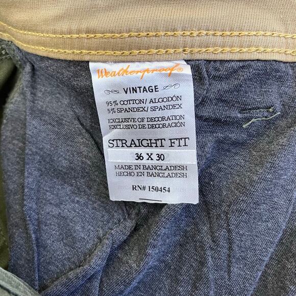 Weatherproof Vintage Mens Sz 36x30 Flax Utility Pant Straight Fit Stretch Twill - Picture 10 of 15